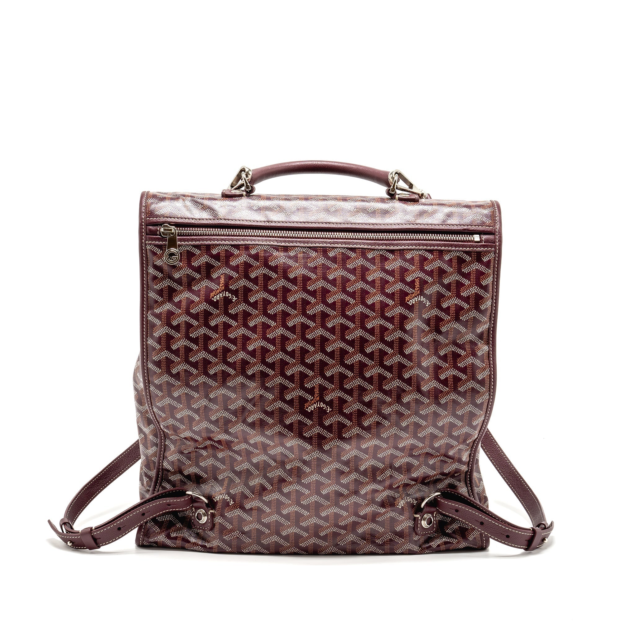GOYARD SAINT LEGER BACKPACK GOYARDINE CANVAS BURGUNDY SHW