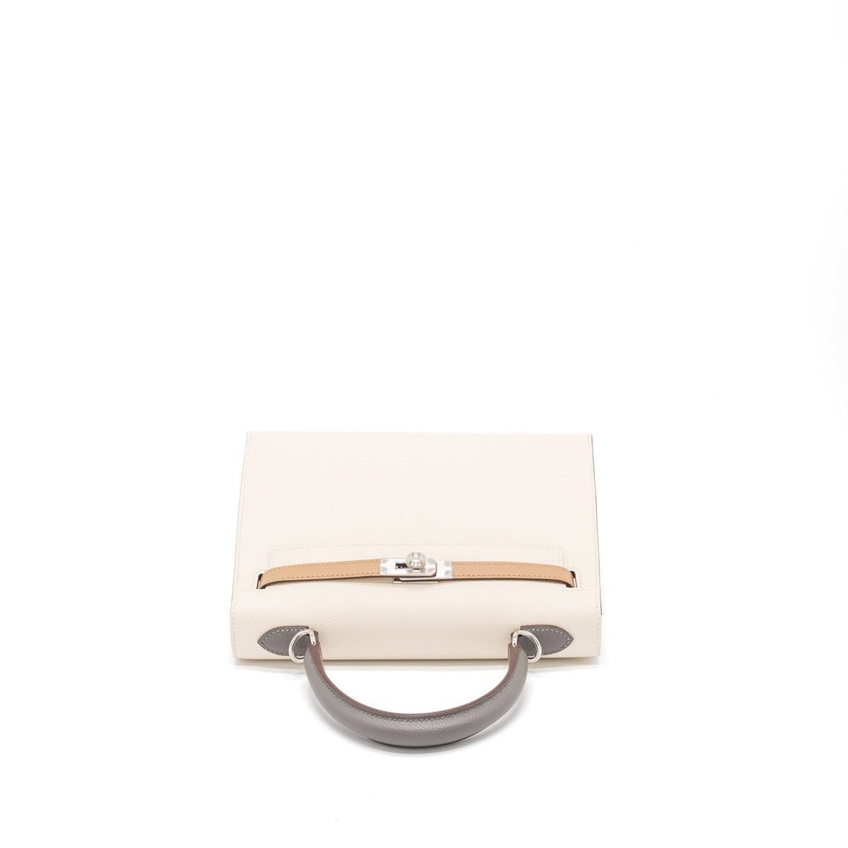 Hermes Kelly 25 Sellier Epsom Nata/Chai/Gris Meyer SHW