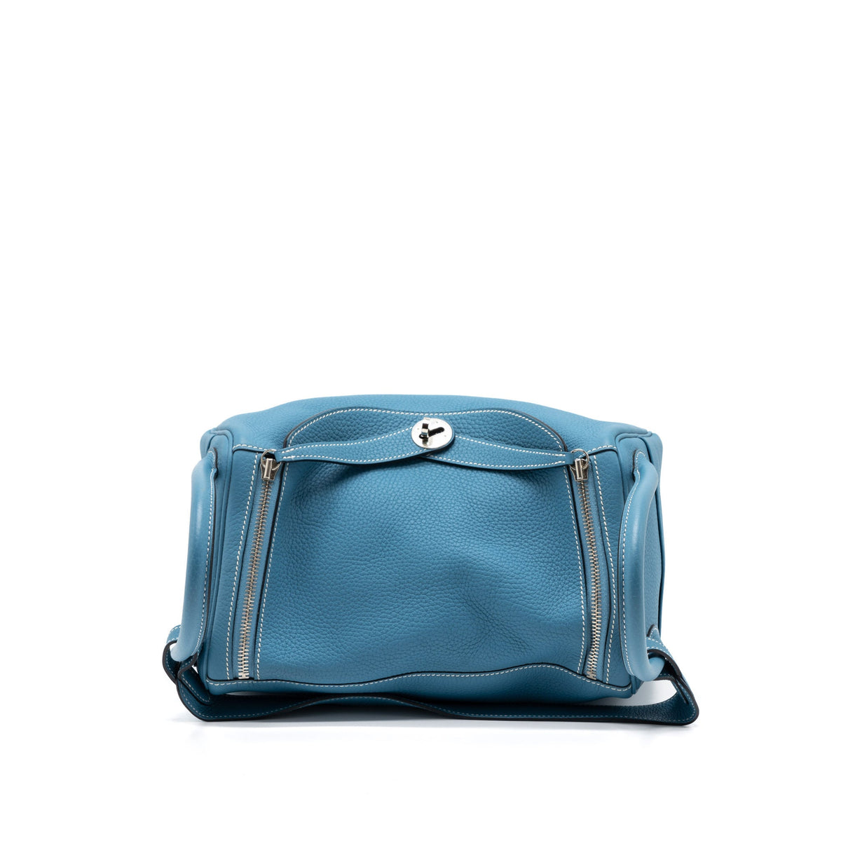 Hermes Lindy 30 Clemence Blue Jeans SHW
