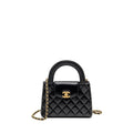 CHANEL MINI KELLY SHOPPING TOTE BAG CALFSKIN BLACK GHW (MICROCHIP)