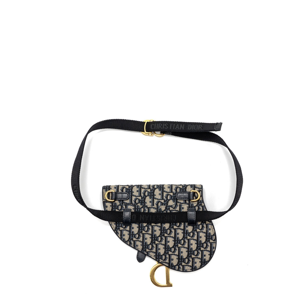 DIOR SADDLE BELT BAG BLUE DIOR OBLIQUE JACQUARD GHW
