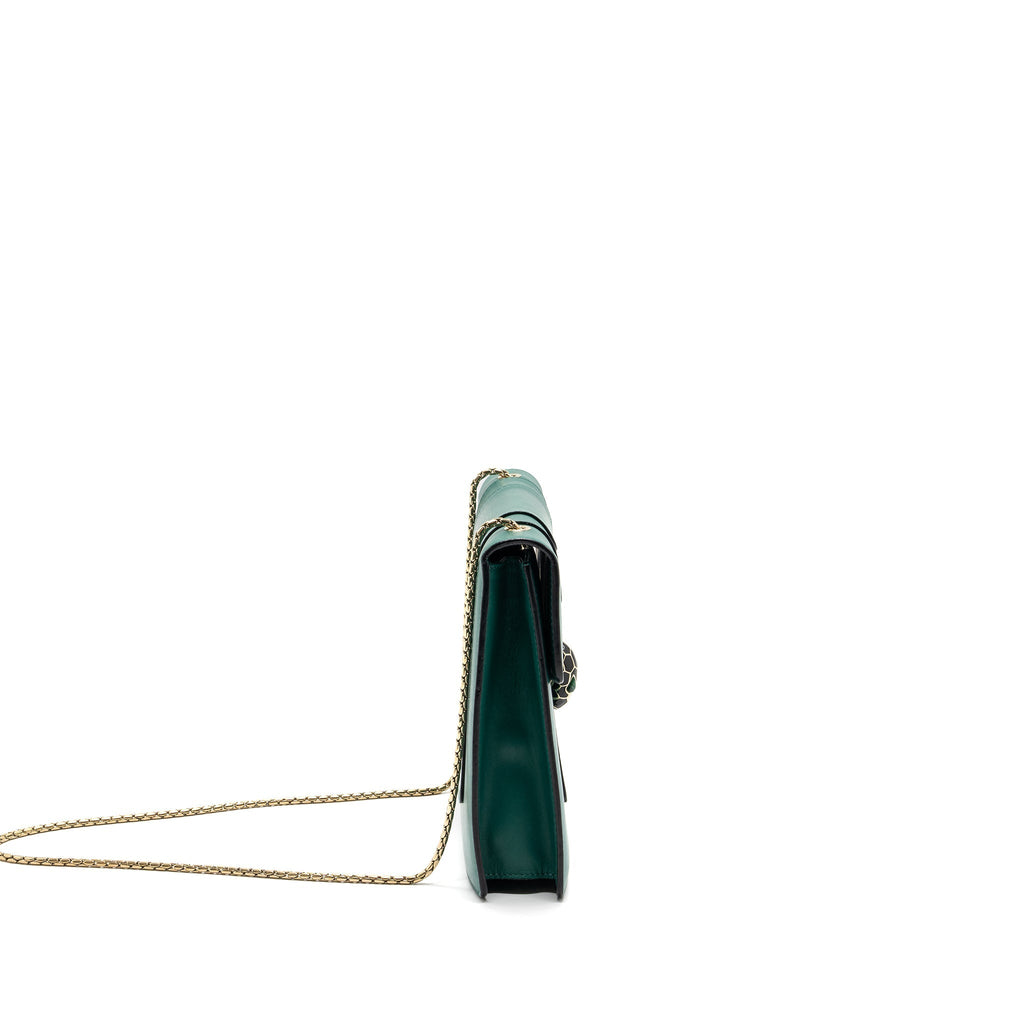 BVLGARI SERPENTI FOREVER CHAIN BAG CALFSKIN GREEN LGHW