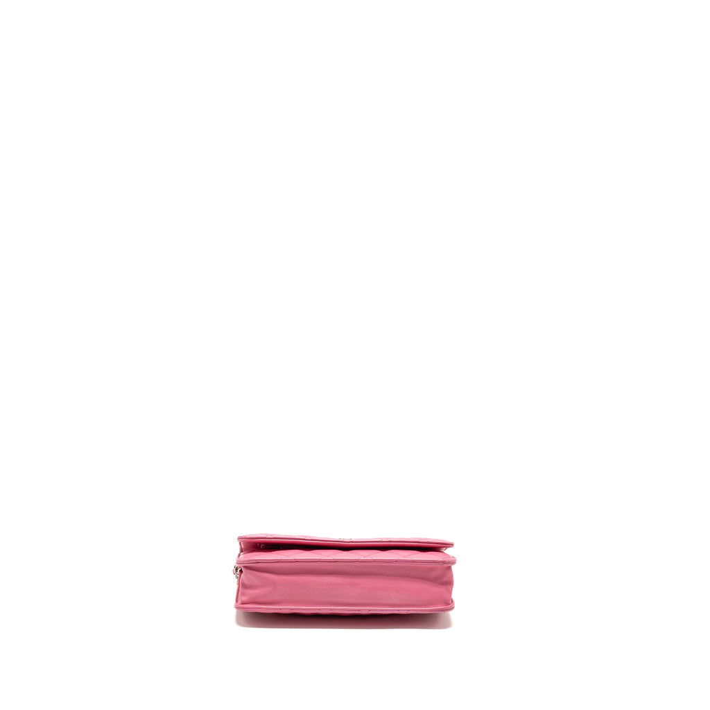 CHANEL CLASSIC WALLET ON CHAIN LAMBSKIN PINK SHW