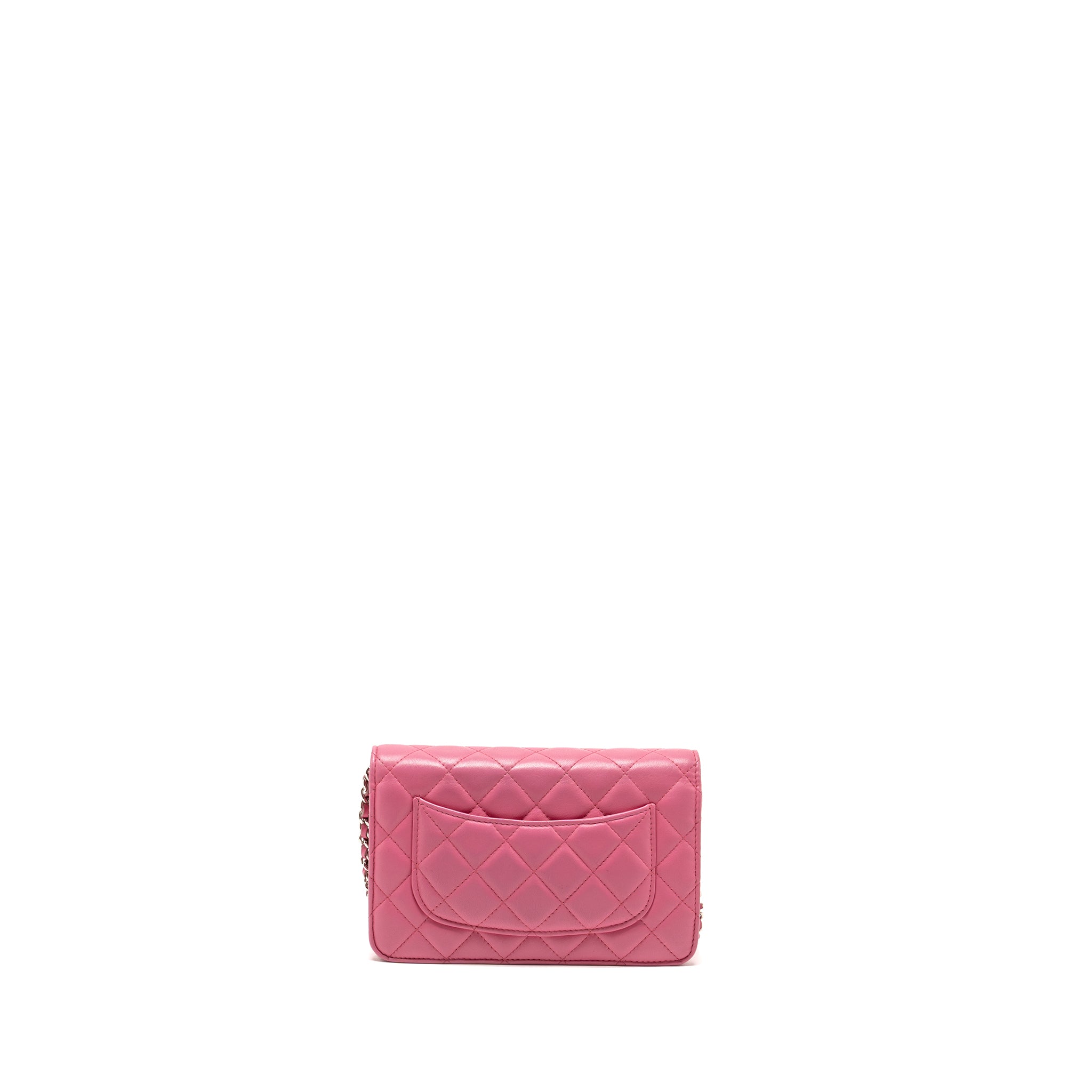 CHANEL CLASSIC WALLET ON CHAIN LAMBSKIN PINK SHW