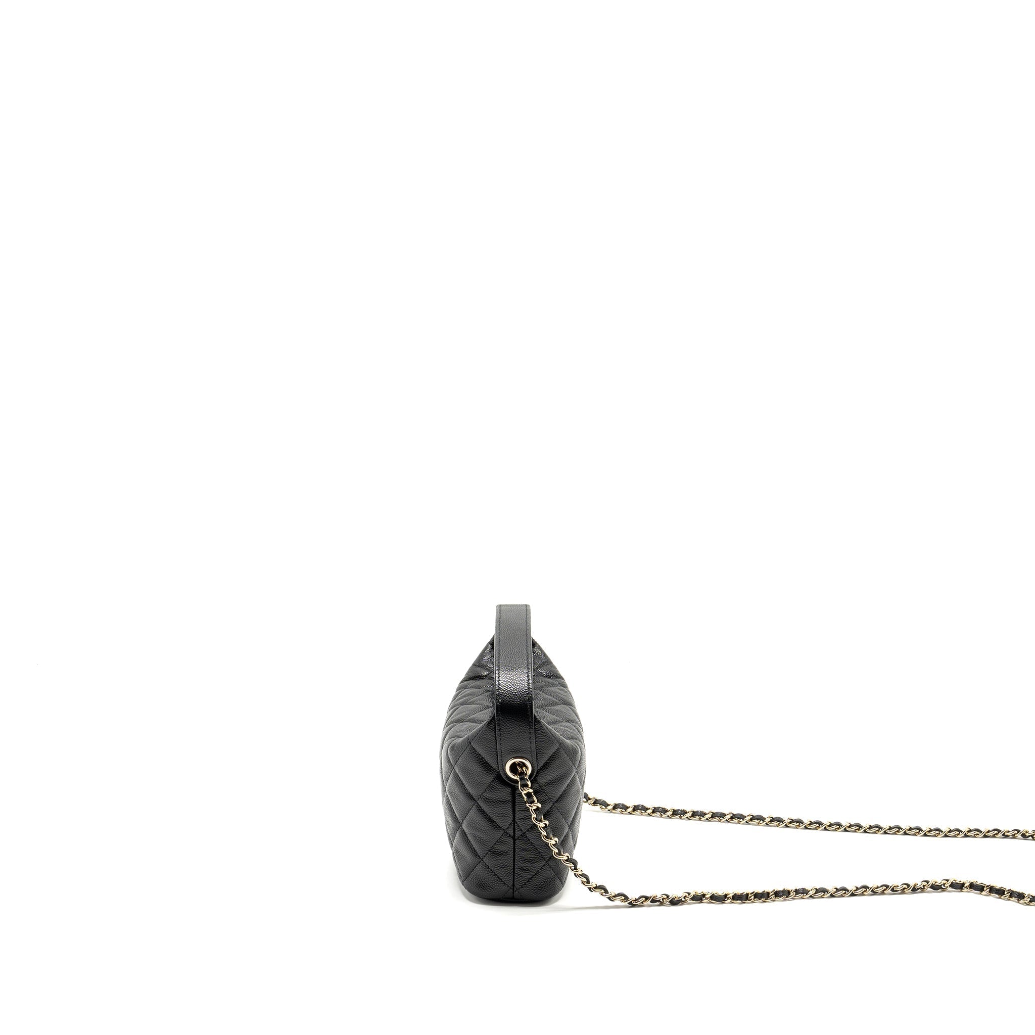 CHANEL 25C QUILTED HOBO BAG CAVIAR BLACK LGHW (MICROCHIP)
