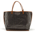 GOYARD ANJOU GM TOTE BAG GOYARDINE CANVAS BROWN/BLACK SHW
