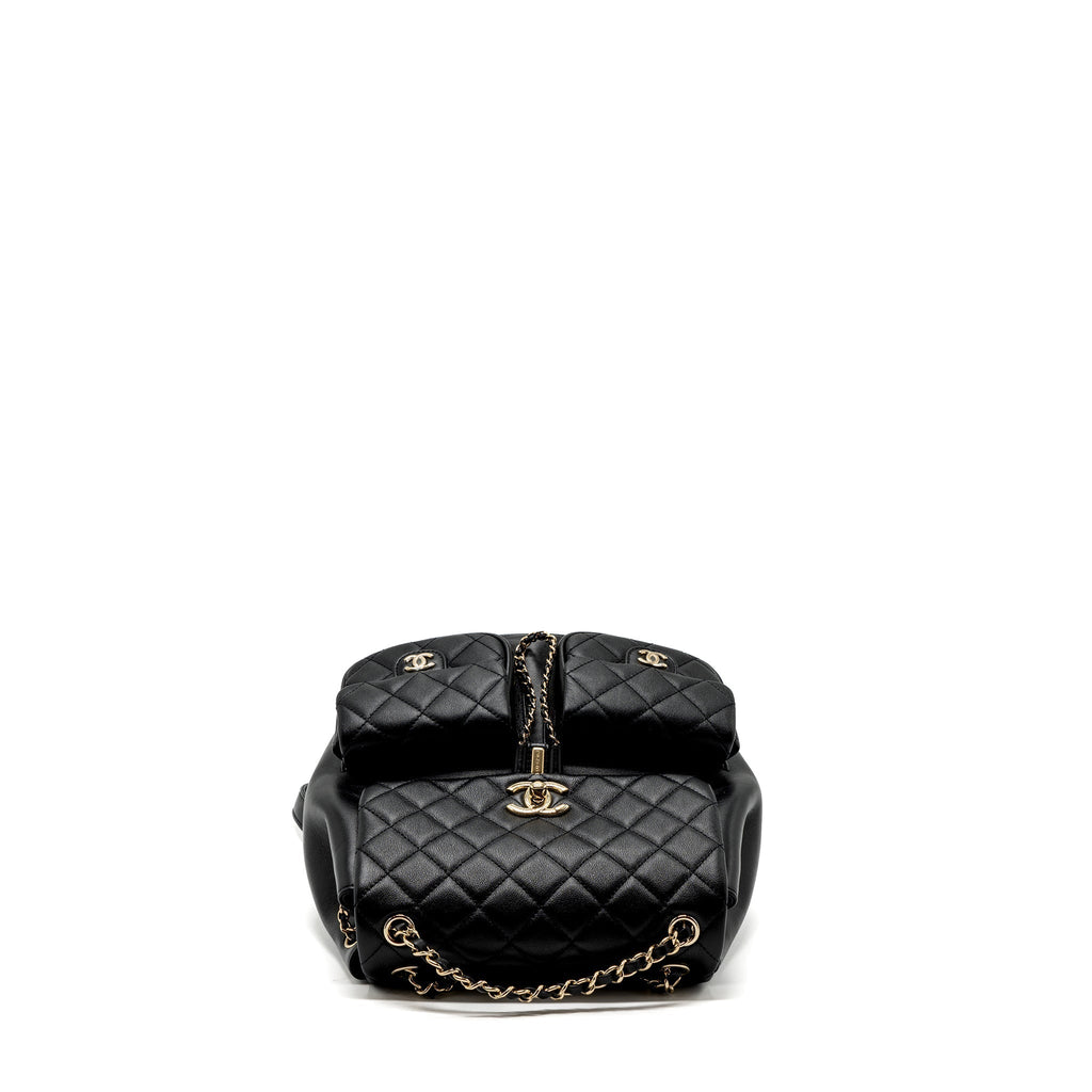 CHANEL 23A TRIPLE PACK BACKPACK CALFSKIN BLACK LGHW (MICROCHIP)
