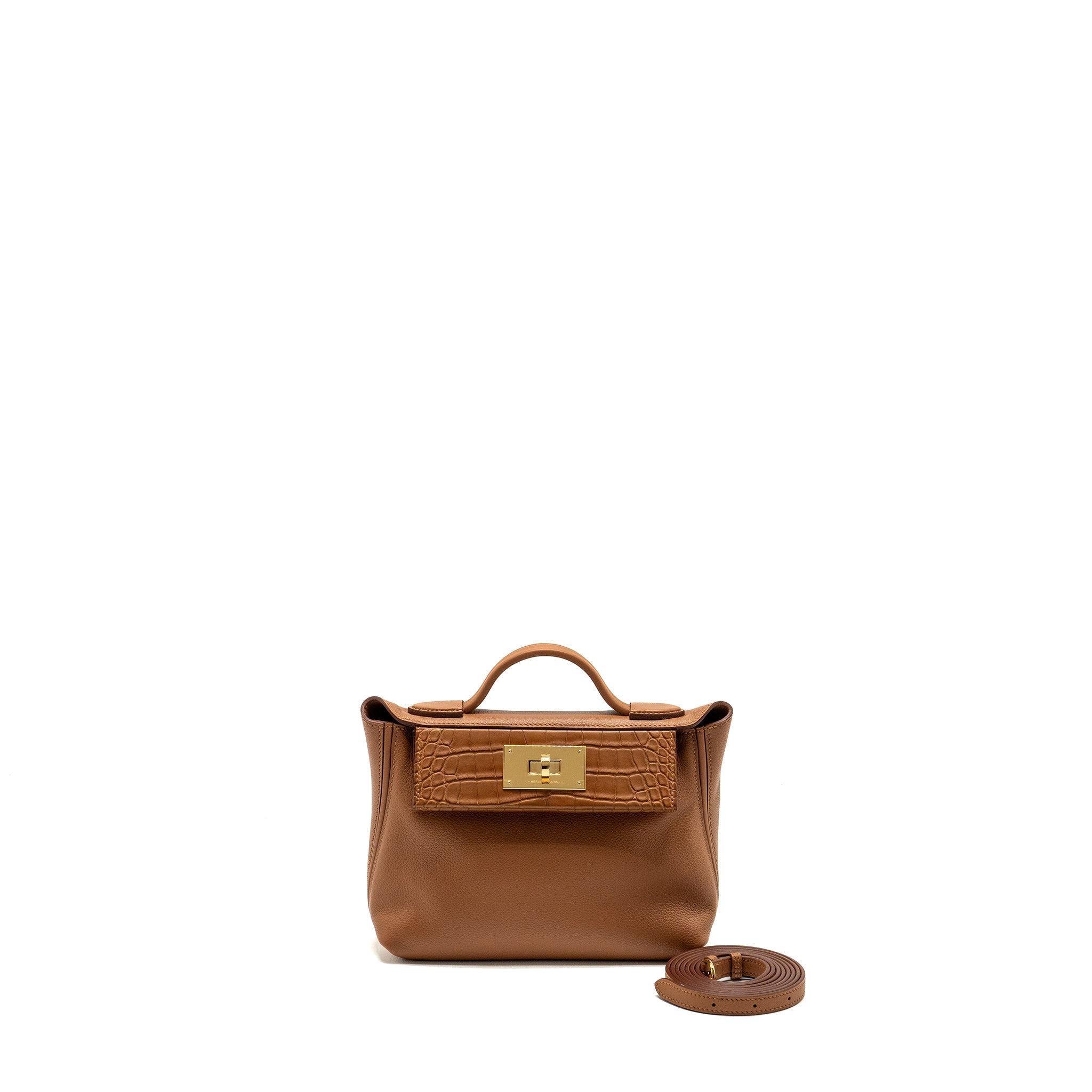 HERMES MINI 24/24 2424-21 TOUCH EVERCOLOR /ALLIGATOR /SWIFT GOLD GHW