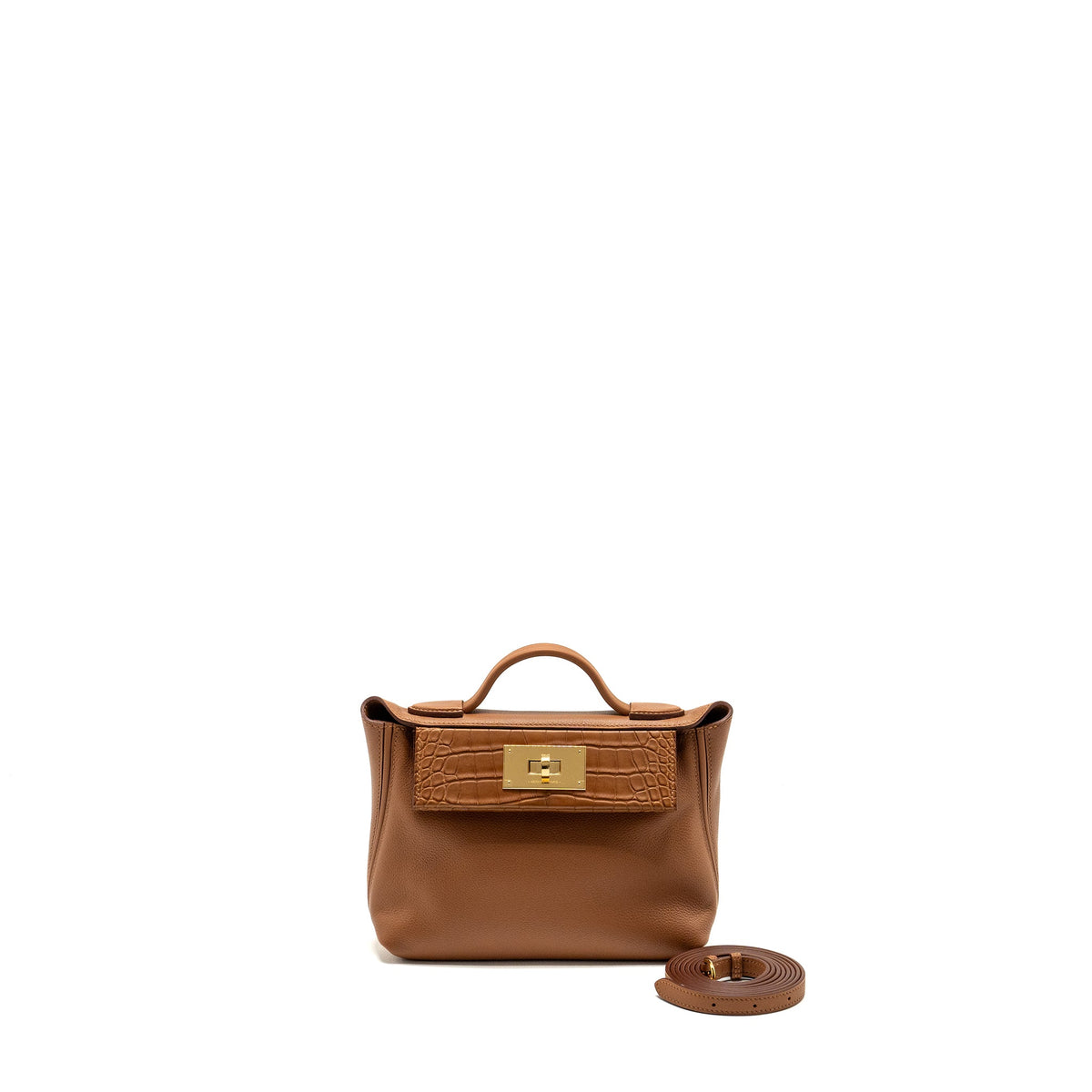 HERMES Mini 24/24 2424-21 Touch Evercolor /Alligator /Swift Gold GHW