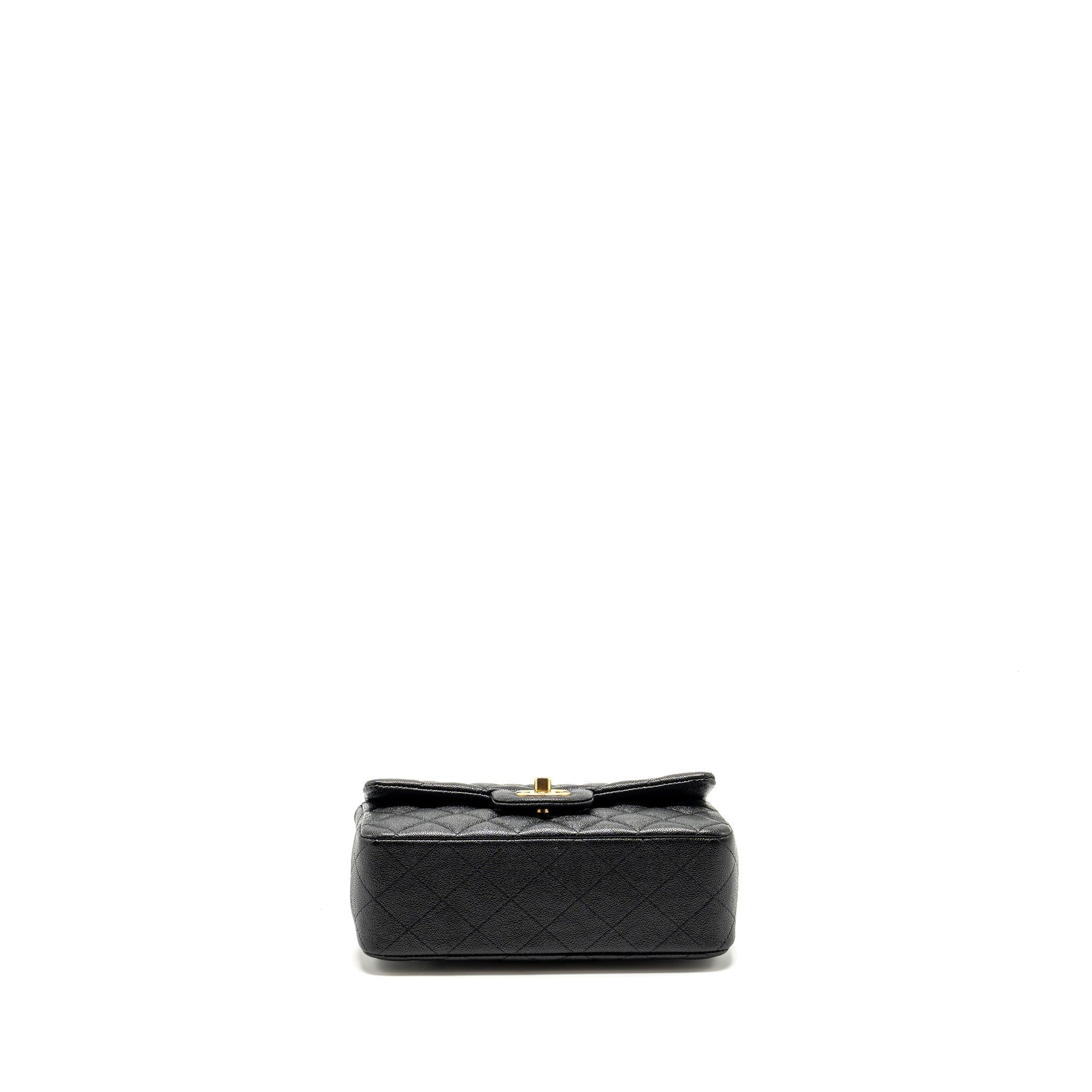 CHANEL TOP HANDLE MINI RECTANGULAR FLAP BAG CAVIAR BLACK GHW