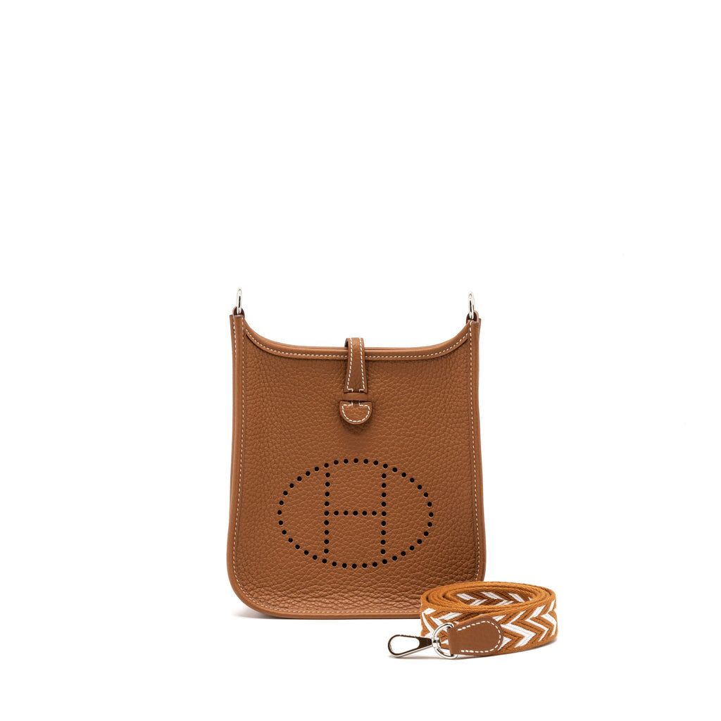 Hermes Mini Evelyne Clemence Gold/Multicolour Strap SHW