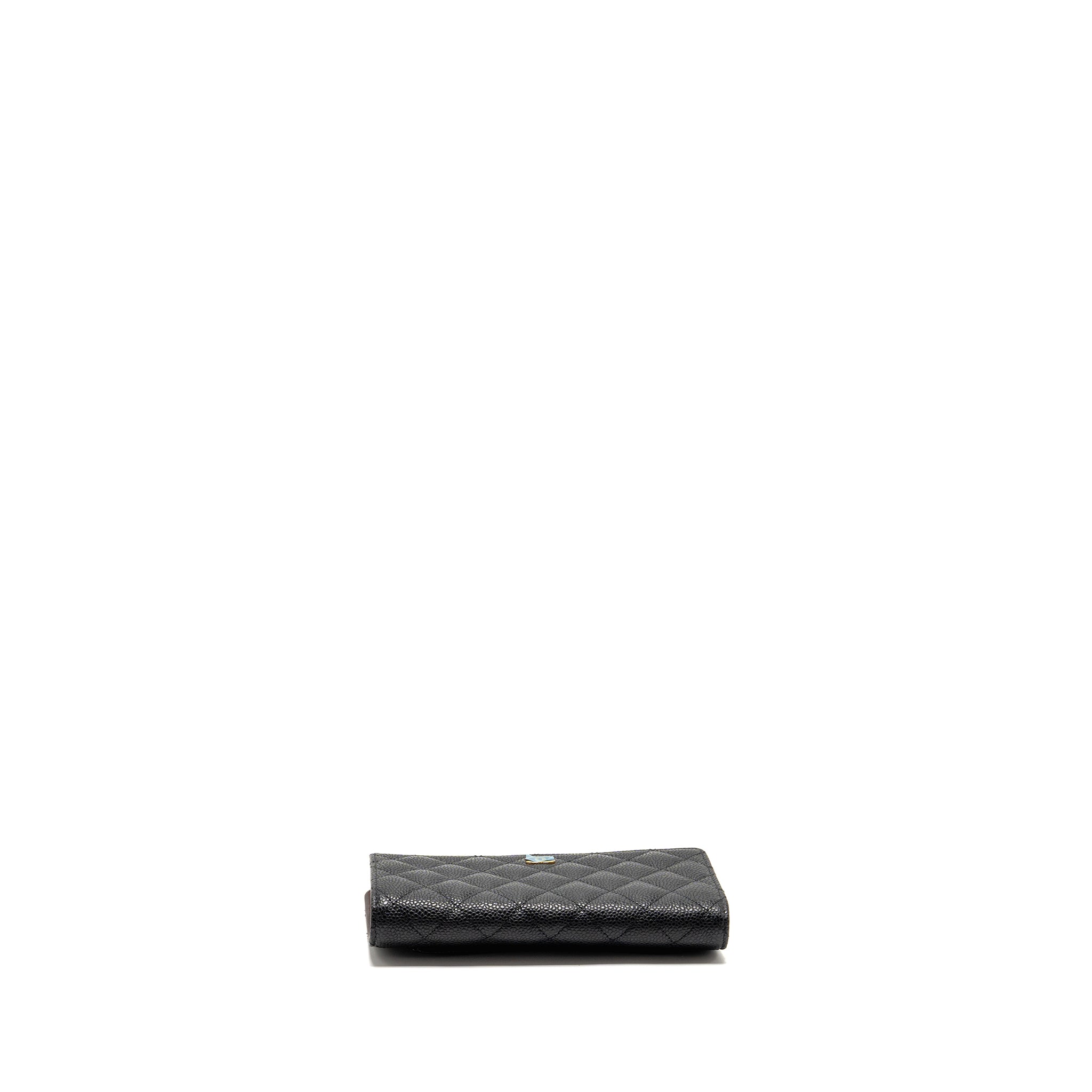 CHANEL CLASSIC CC LONG WALLET CAVIAR BLACK GHW