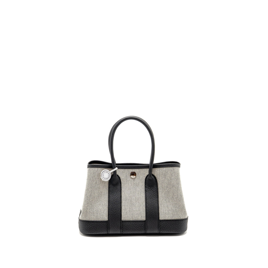 HERMES NEO GARDEN PARTY 23 NEGONDA / CANVAS ECRU / BLACK SHW