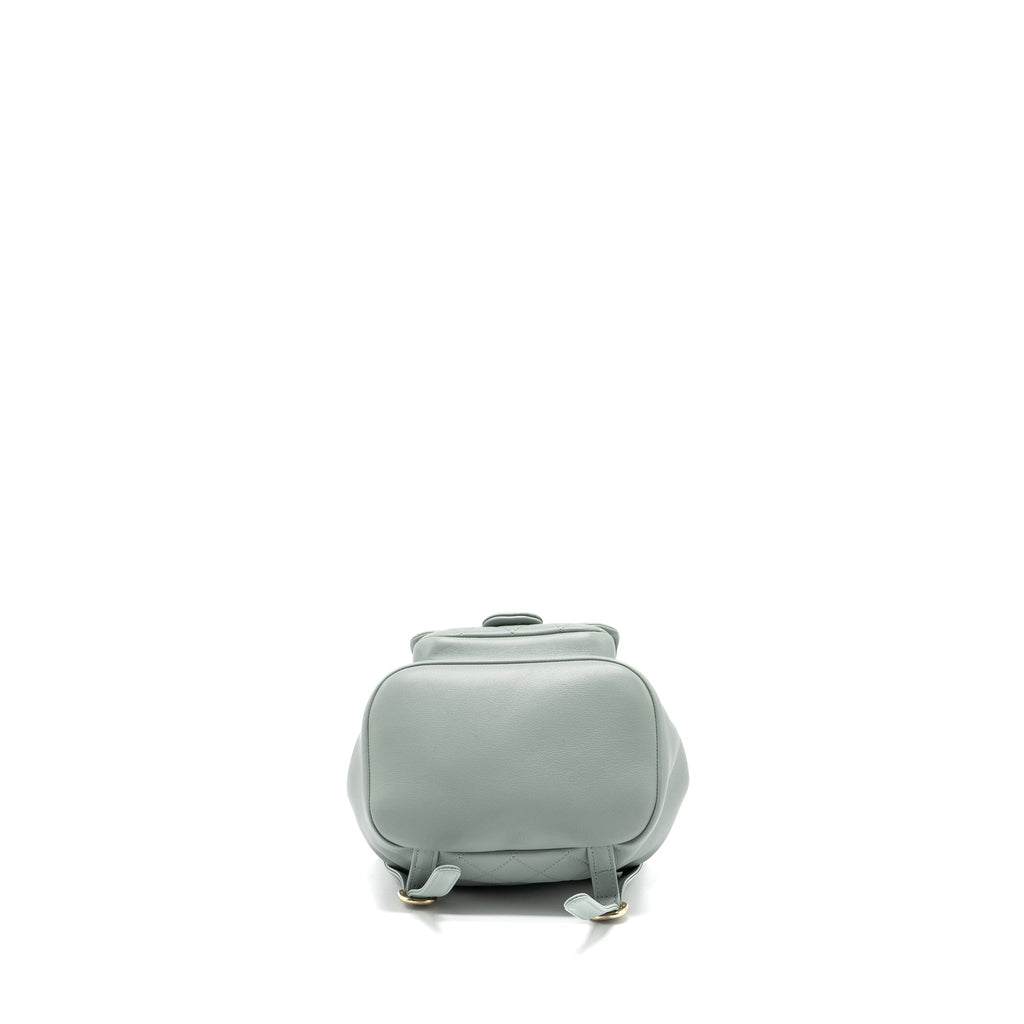CHANEL 23C MINI DUMA BACKPACK CALFSKIN LIGHT GREY LGHW (MICROCHIP)