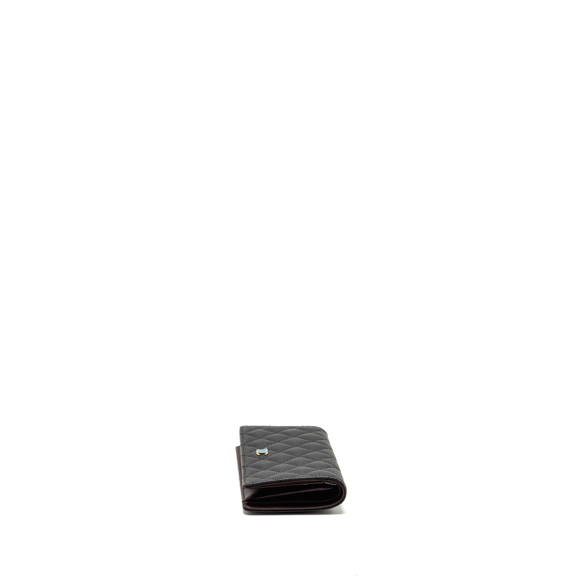 CHANEL CLASSIC CC LONG WALLET CAVIAR BLACK GHW