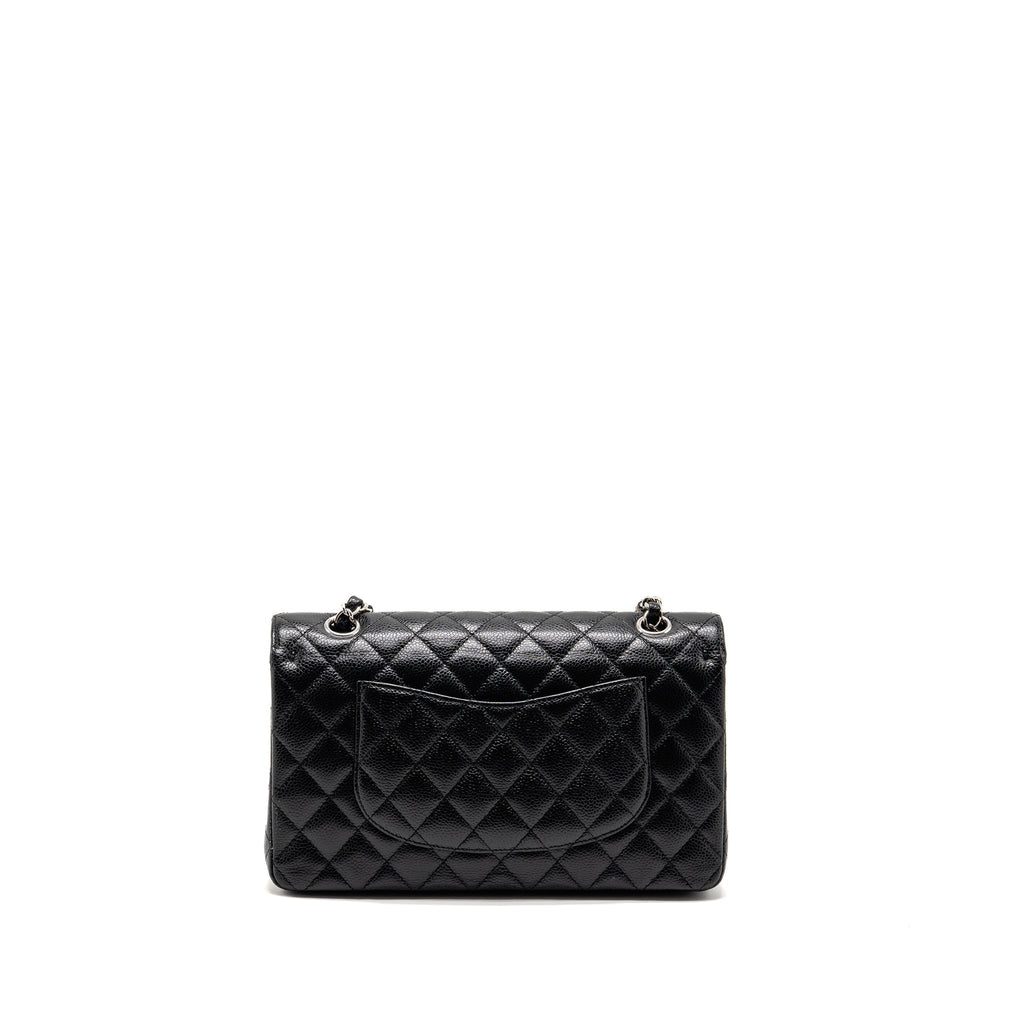 CHANEL MEDIUM CLASSIC DOUBLE FLAP BAG CAVIAR BLACK SHW