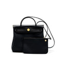 HERMES HERBAG 31 ZIP BAG CANVAS/ HUNTER BLACK GHW