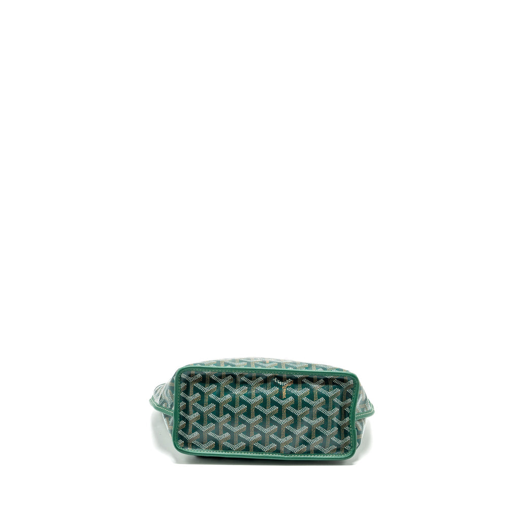 GOYARD MINI ANJOU TOTE BAG GOYARDLINE CANVAS/LEATHER GREEN SHW