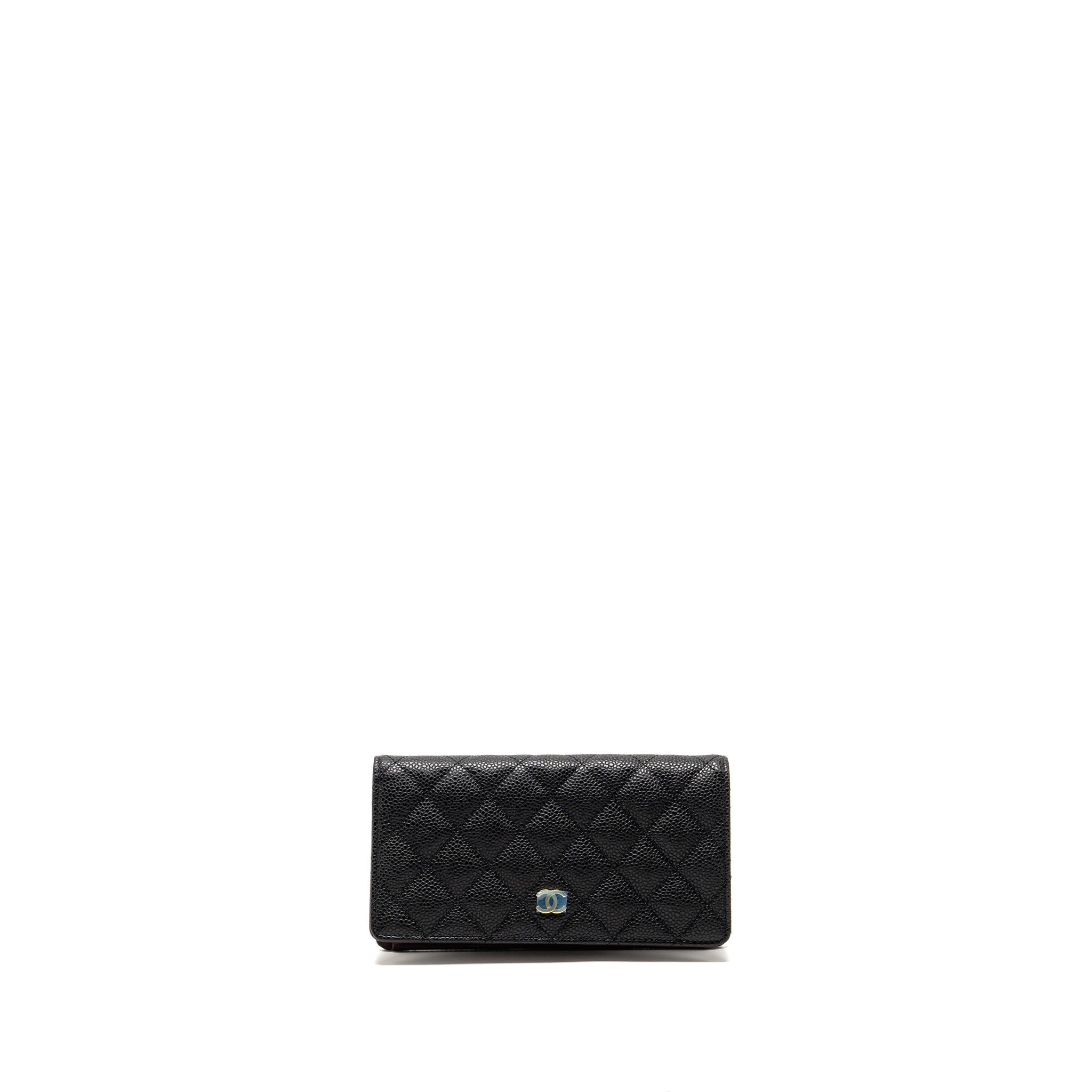 CHANEL CLASSIC CC LONG WALLET CAVIAR BLACK GHW