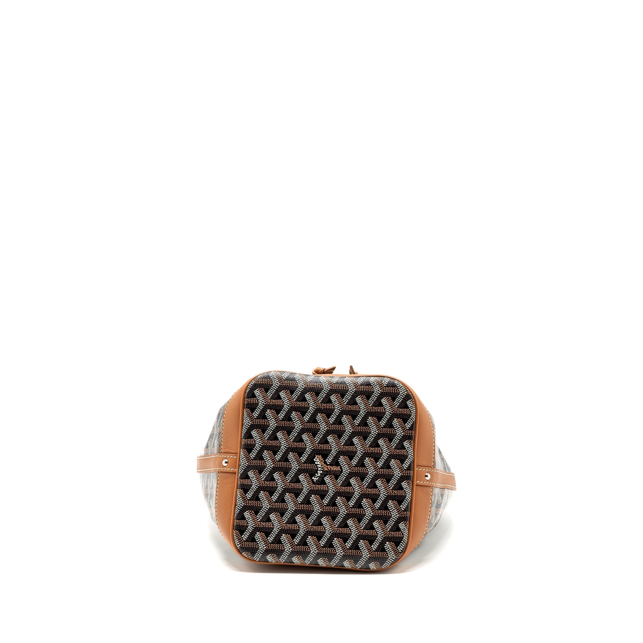 GOYARD PETIT FLOT BUCKET BAG CANVAS/ CALFSKIN BLACK / TAN SHW