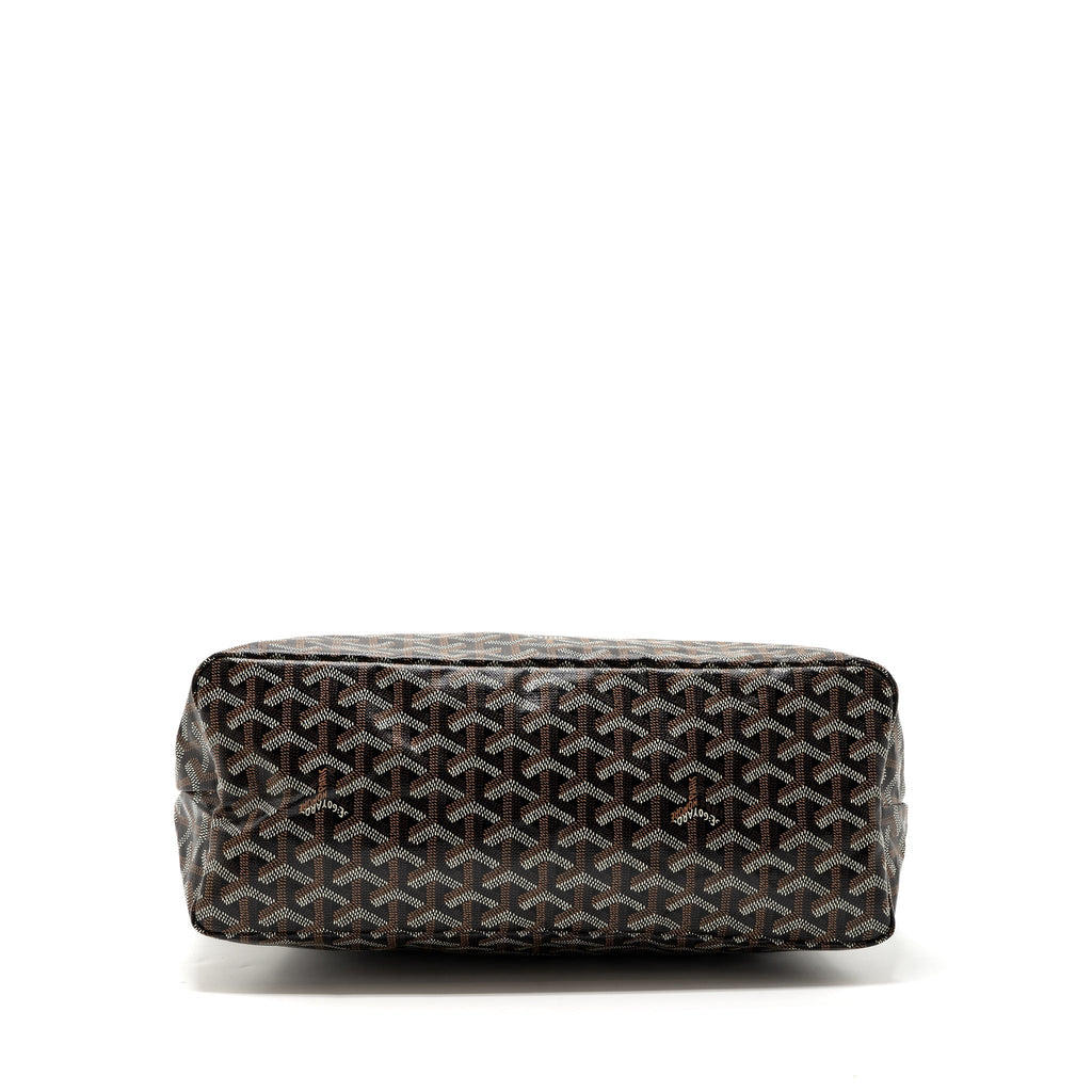 GOYARD BOHEME HOBO BAG CANVAS/ CALFSKIN BLACK/ TAN SHW WITH NECESSAIRE BAG ECRU
