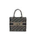 DIOR SMALL BOOK TOTE BLUE OBLIQUE JACQUARD EMBROIDERY