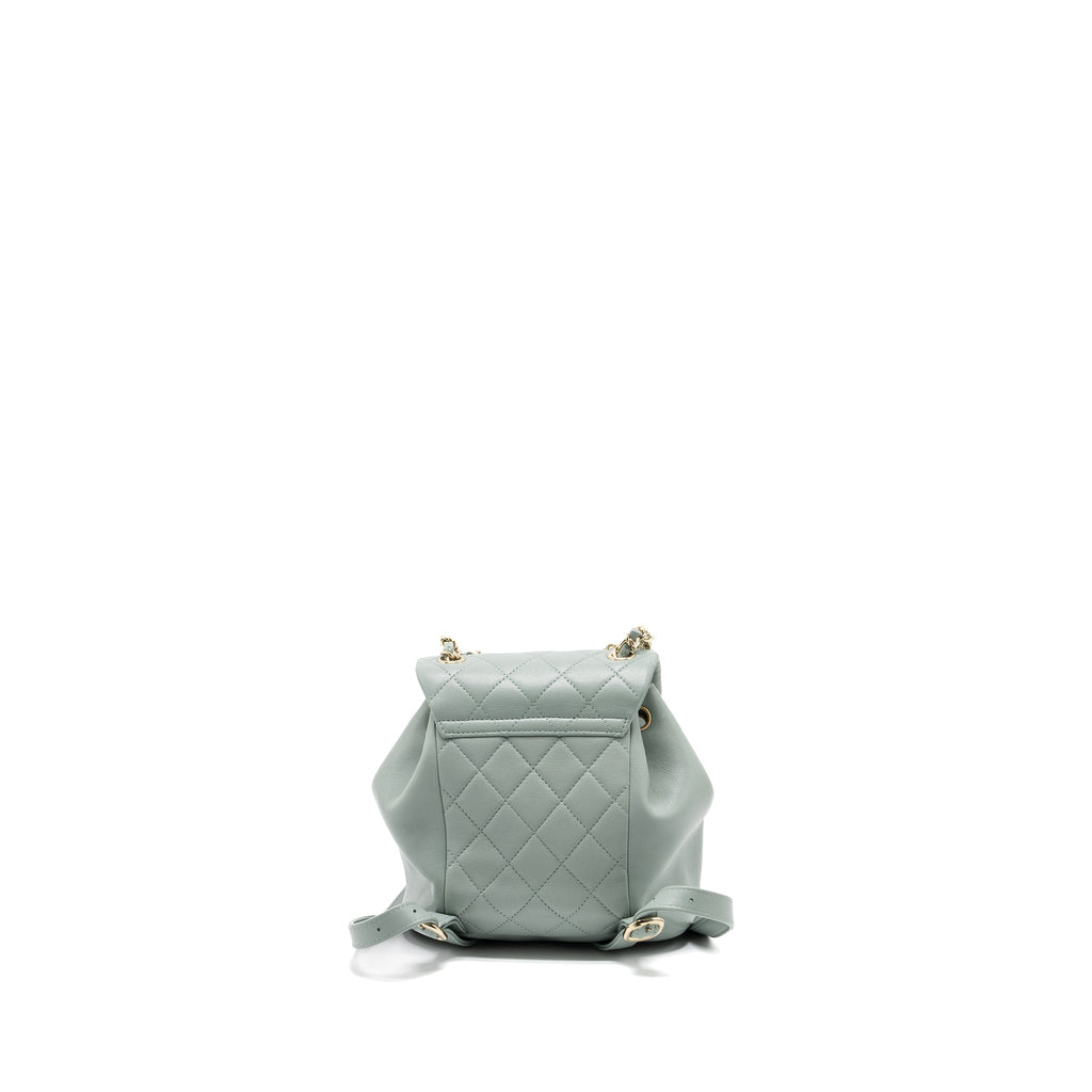 CHANEL 23C MINI DUMA BACKPACK CALFSKIN LIGHT GREY LGHW (MICROCHIP)