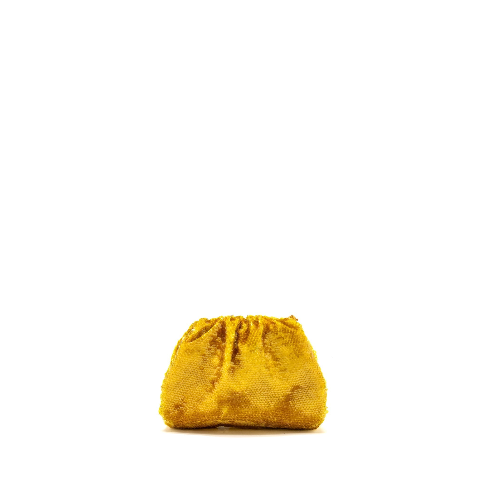 BOTTEGA VENETA MINI POUCH SEQUIN GOLD GHW