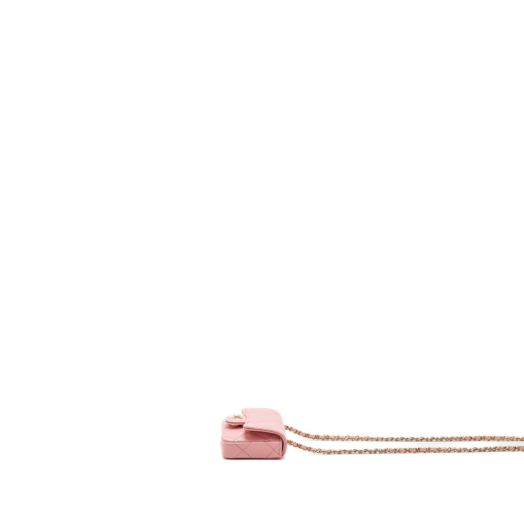 CHANEL MINI FLAP BELT BAG CAVIAR PINK LGHW