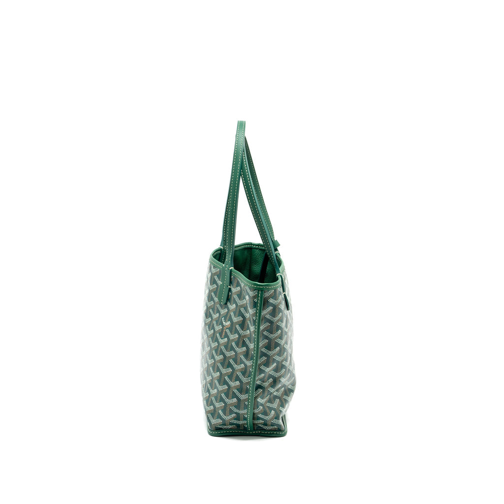 GOYARD MINI ANJOU TOTE BAG GOYARDLINE CANVAS/LEATHER GREEN SHW