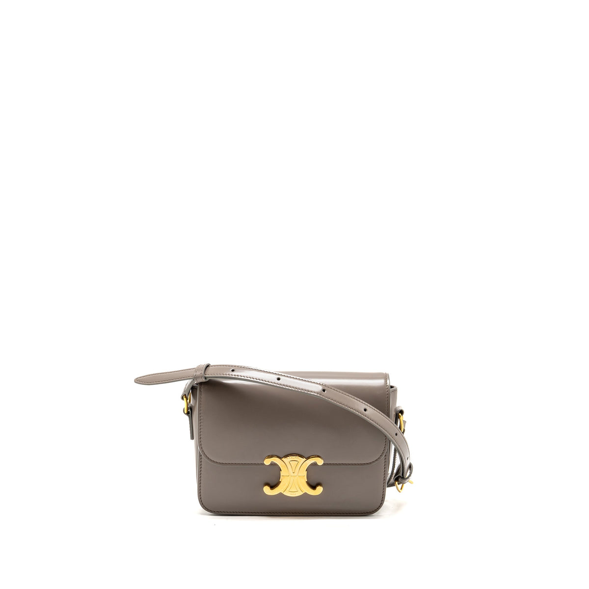 Celine Teen Triomphe bag shiny calfskin Pebble GHW