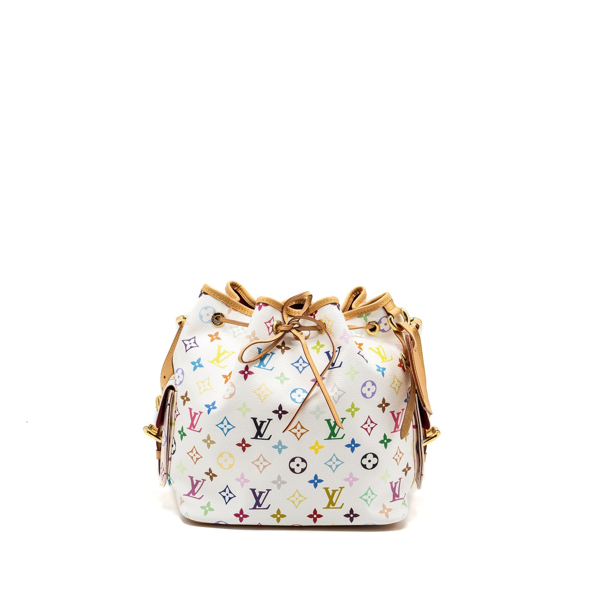 LOUIS VUITTON PETIT NOE WHITE MULTICOLOUR MONOGRAM CANVAS GHW