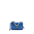 CHANEL 19 WALLET ON CHAIN LAMBSKIN BLUE MULTICOLOUR HARDWARE