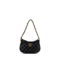 CHANEL 23K SMALL HOBO SHOULDER BAG CALFSKIN BLACK GHW (MICROCHIP)