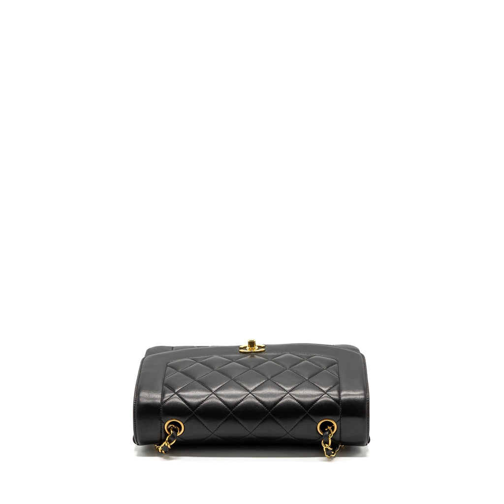 CHANEL VINTAGE DIANA FLAP BAG LAMBSKIN BLACK GHW