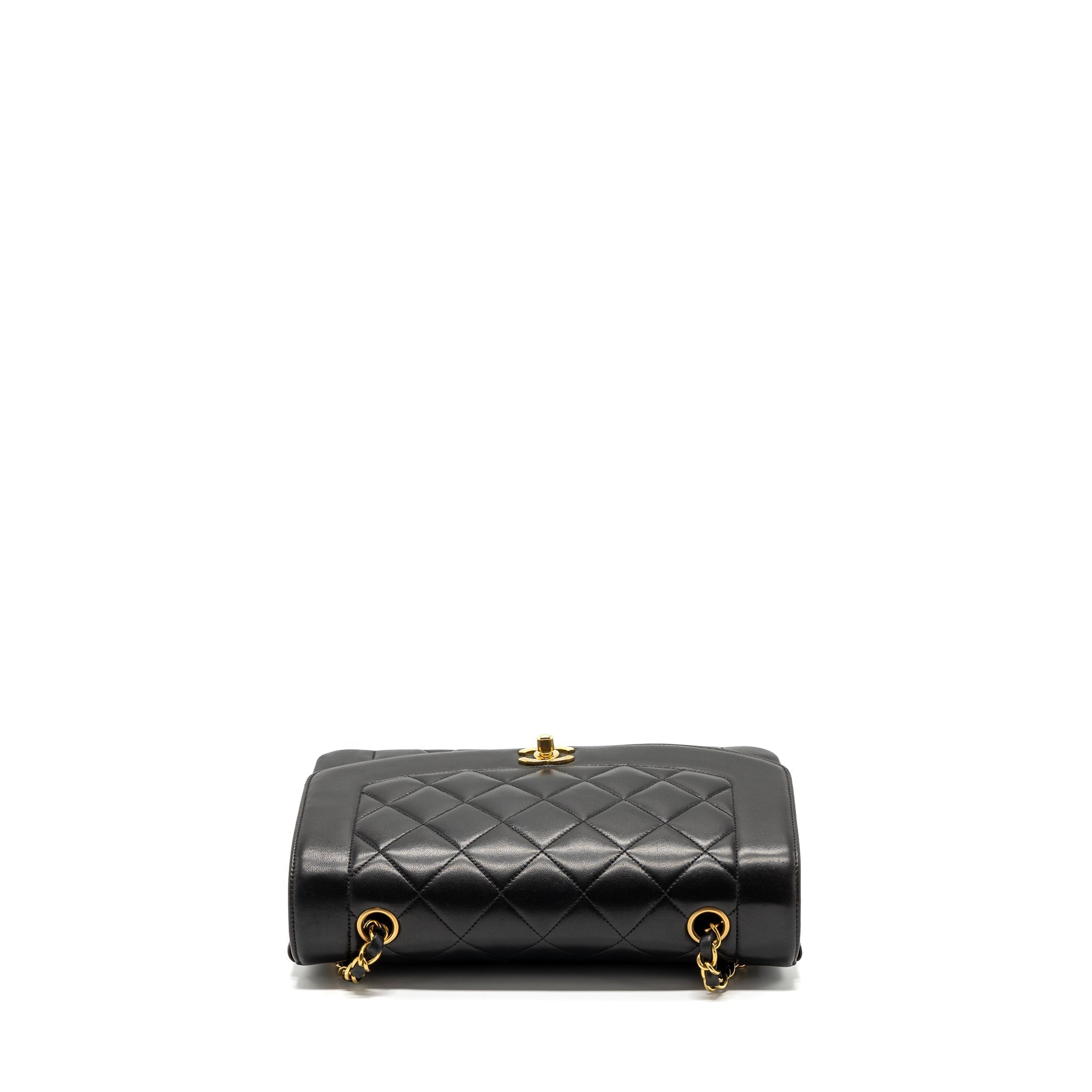 CHANEL VINTAGE DIANA FLAP BAG LAMBSKIN BLACK GHW