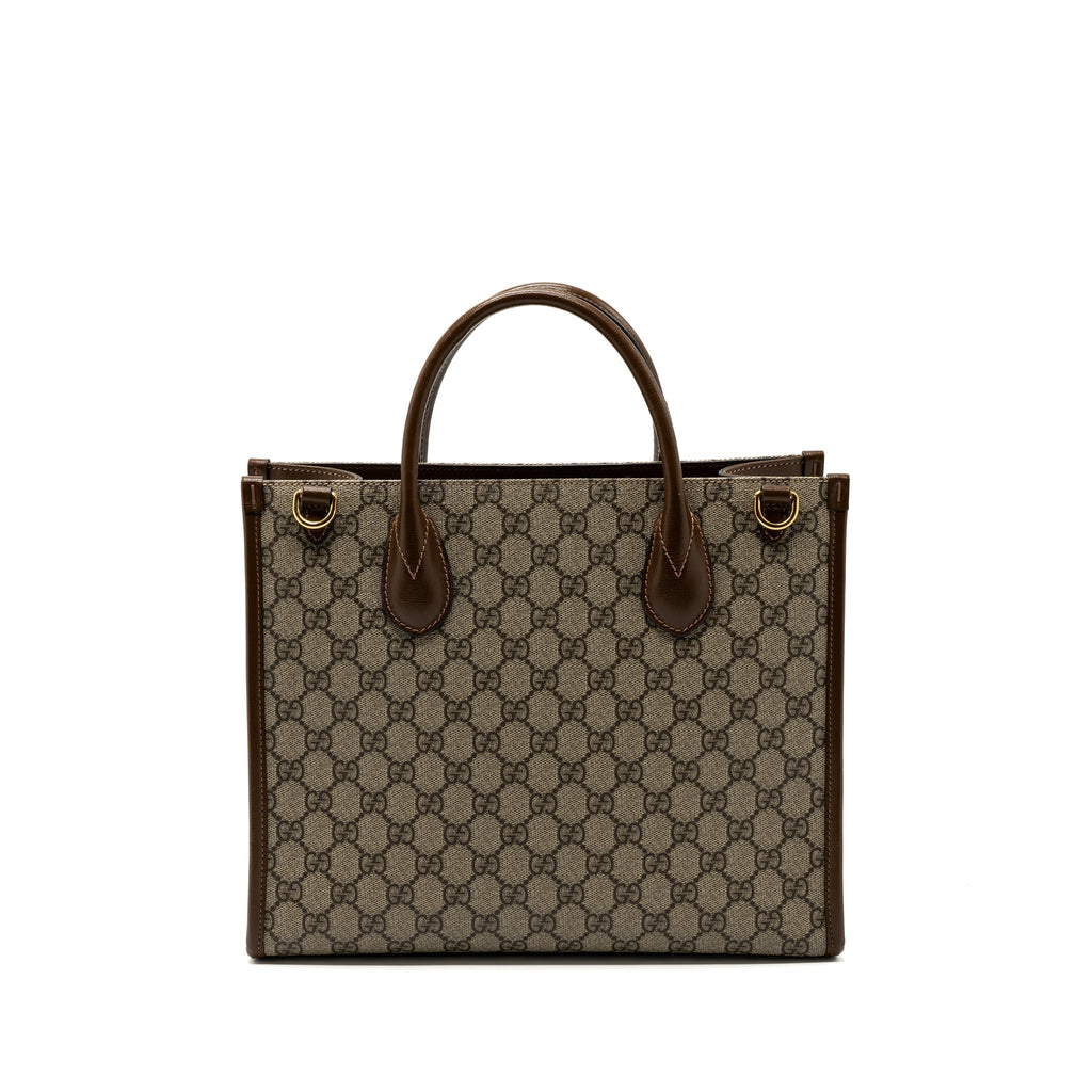 GUCCI GG SMALL TOTE BAG GG SUPREME CANVAS / BROWN GHW