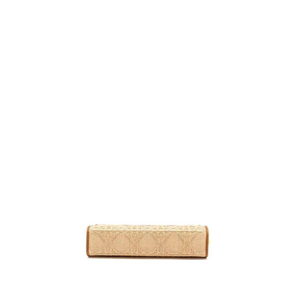 DIOR 30 MONTAIGNE DEA POUCH NATURAL CANNAGE RAFFIA BEIGE/MULTICOLOUR GHW