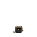 CHANEL PEARL CRUSH MINI VANITY CASE LAMBSKIN BLACK GHW (MICROCHIP)
