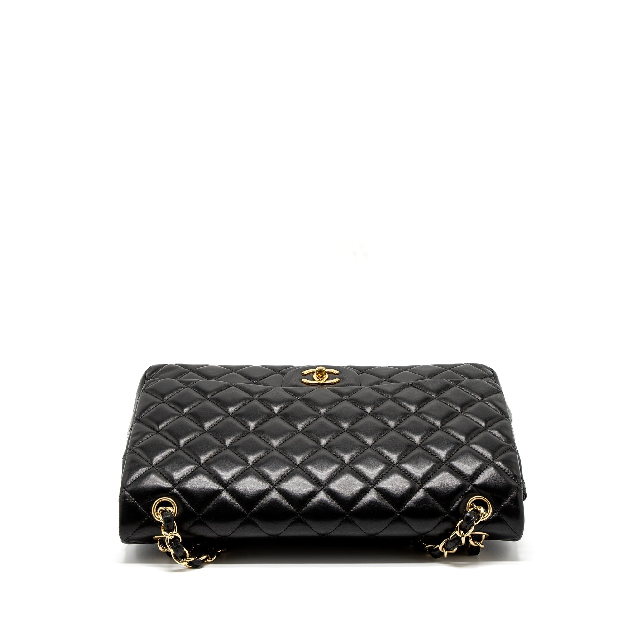 CHANEL MAXI CLASSIC SINGLE FLAP BAG LAMBSKIN BLACK GHW