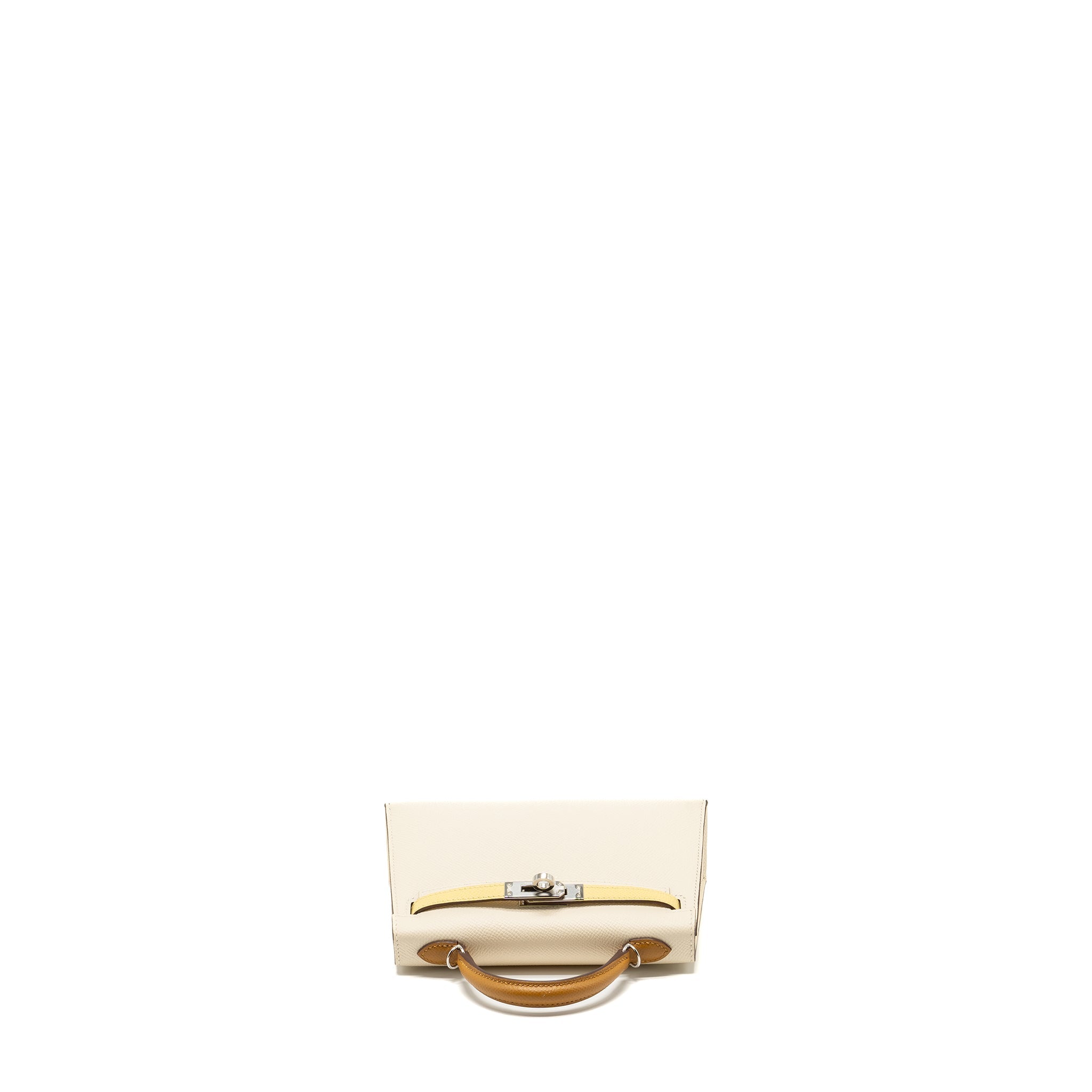 HERMES MINI KELLY II EPSOM NATA/JAUNE POUSSIN/SESAME SHW