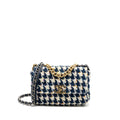 CHANEL SMALL 19 BAG FABRIC MULTICOLOUR BLUE / WHITE MULTICOLOUR HARDWARE
