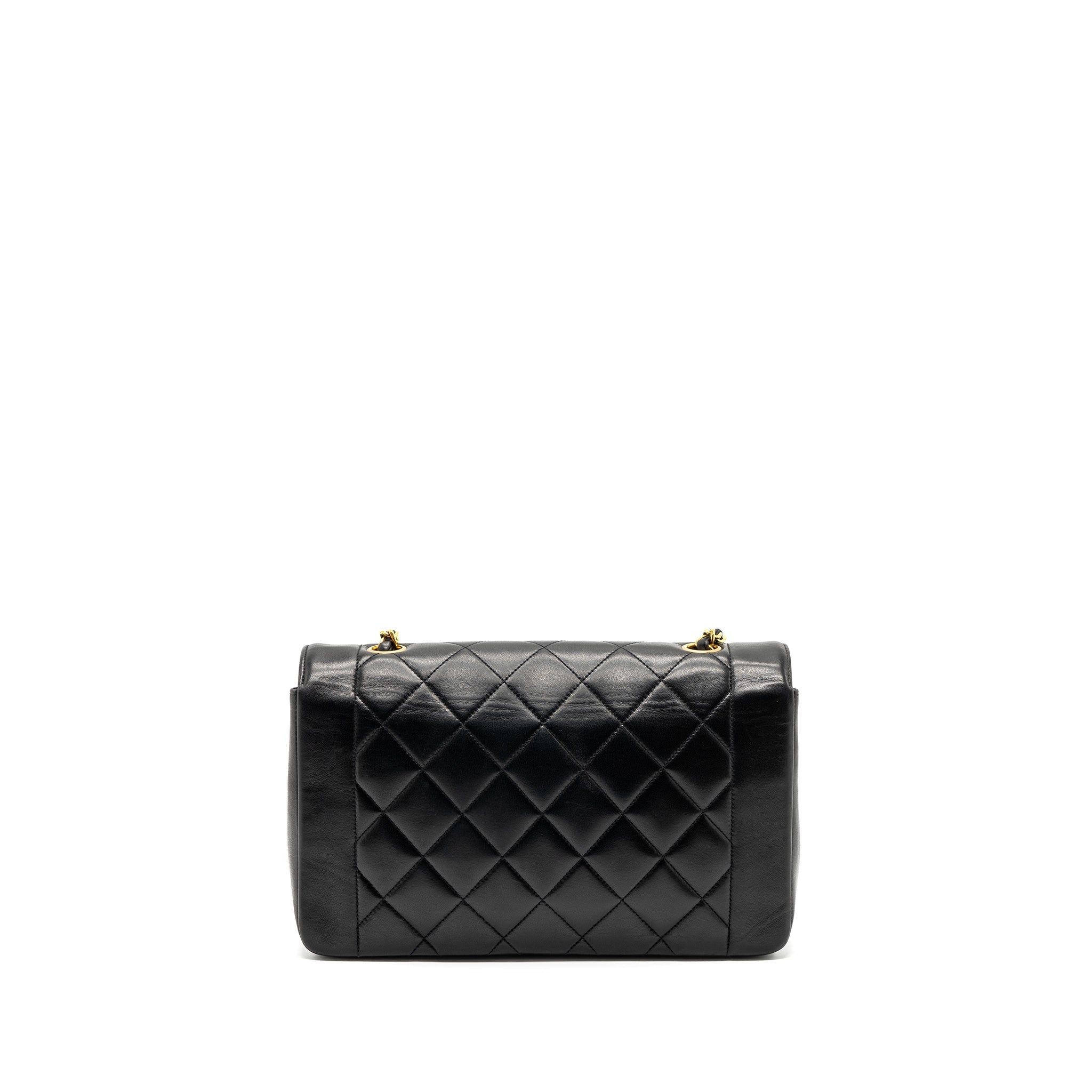CHANEL VINTAGE DIANA FLAP BAG LAMBSKIN BLACK GHW