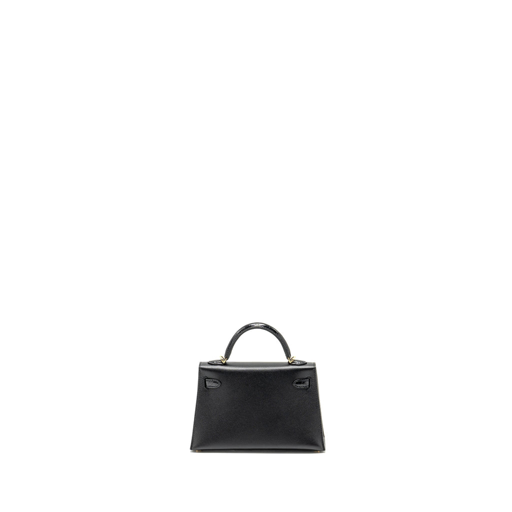HERMES TOUCH MINI KELLY II MADAME / ALLIGATOR MISSISSIPPIENSIS BLACK GHW
