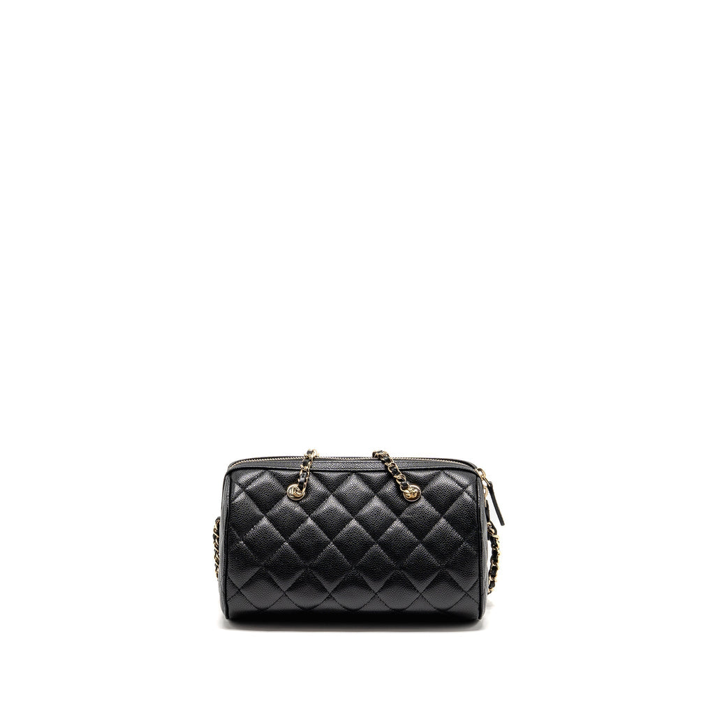 CHANEL 25P MINI BOWLING BAG CAVIAR BLACK LGHW (MICROCHIP)