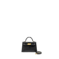 HERMES TOUCH MINI KELLY II MADAME / ALLIGATOR MISSISSIPPIENSIS BLACK GHW