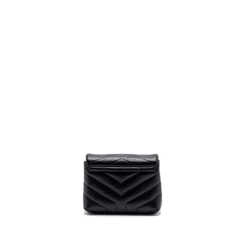 SAINT LAURENT LOULOU TOY STRAP BAG CALFSKIN BLACK SHW