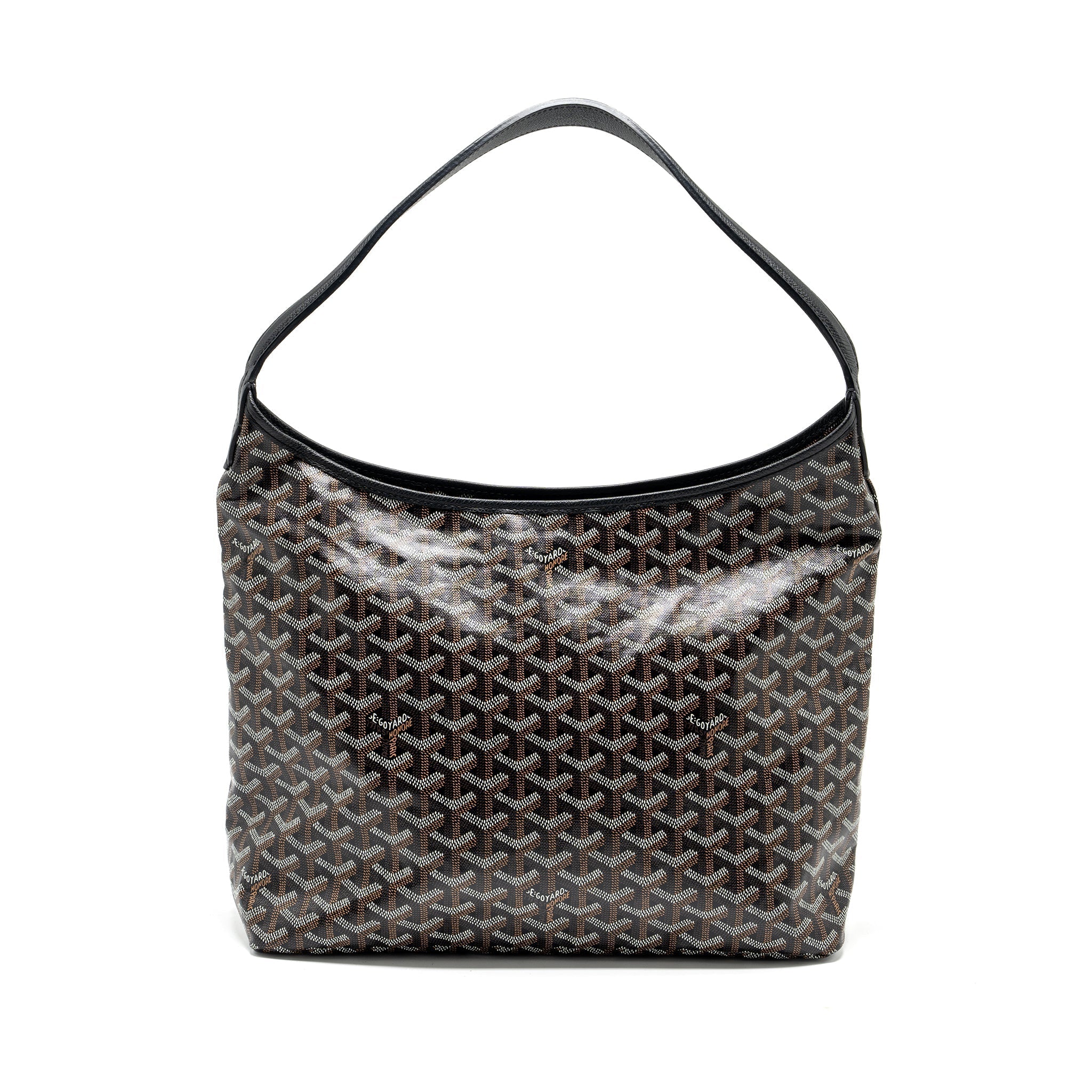 GOYARD BOHEME HOBO BAG GOYARDLINE CANVAS/CALFSKIN BLACK SHW