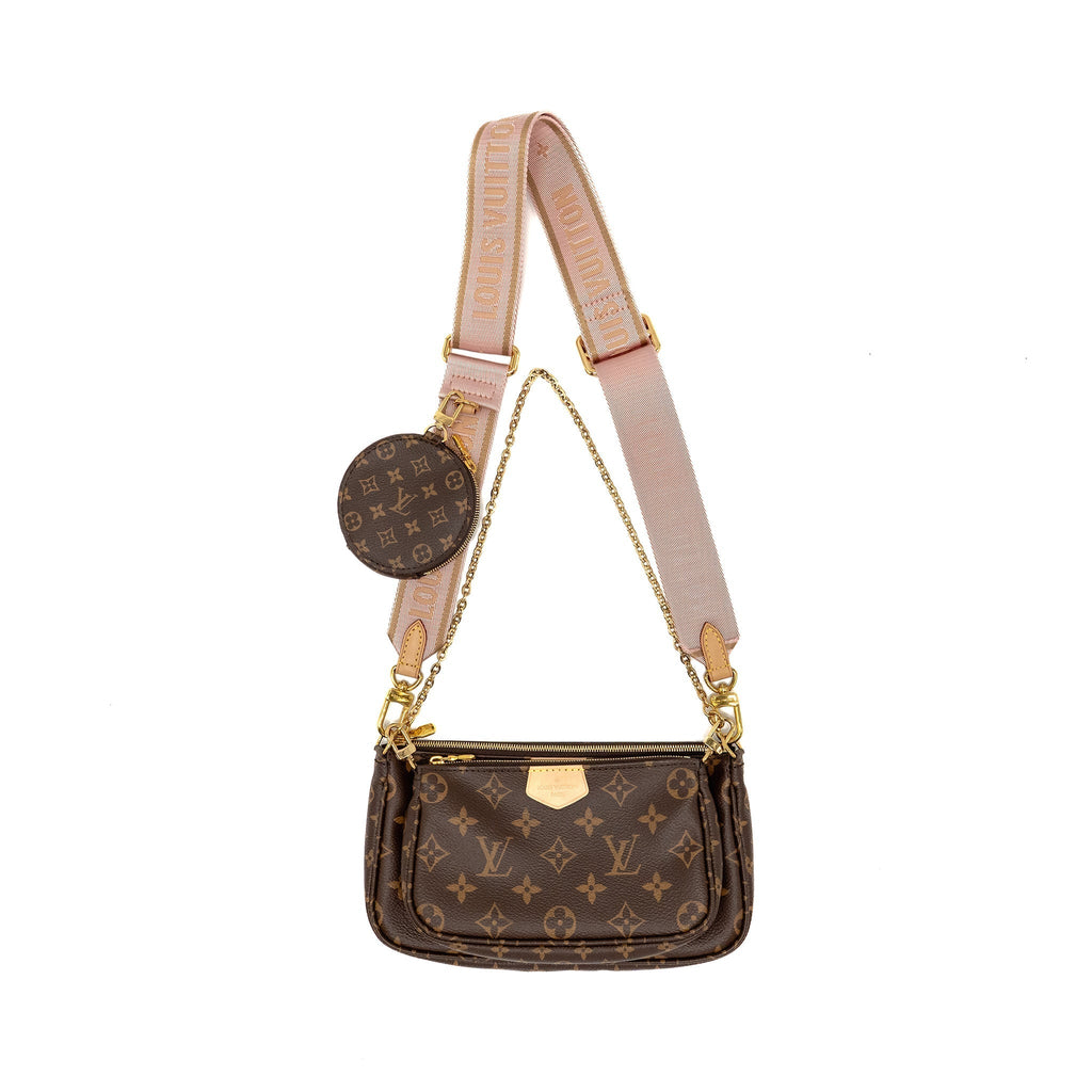 LOUIS VUITTON MULTI POCHETTE ACCESSORIES MONOGRAM CANVAS PINK STRAP GHW