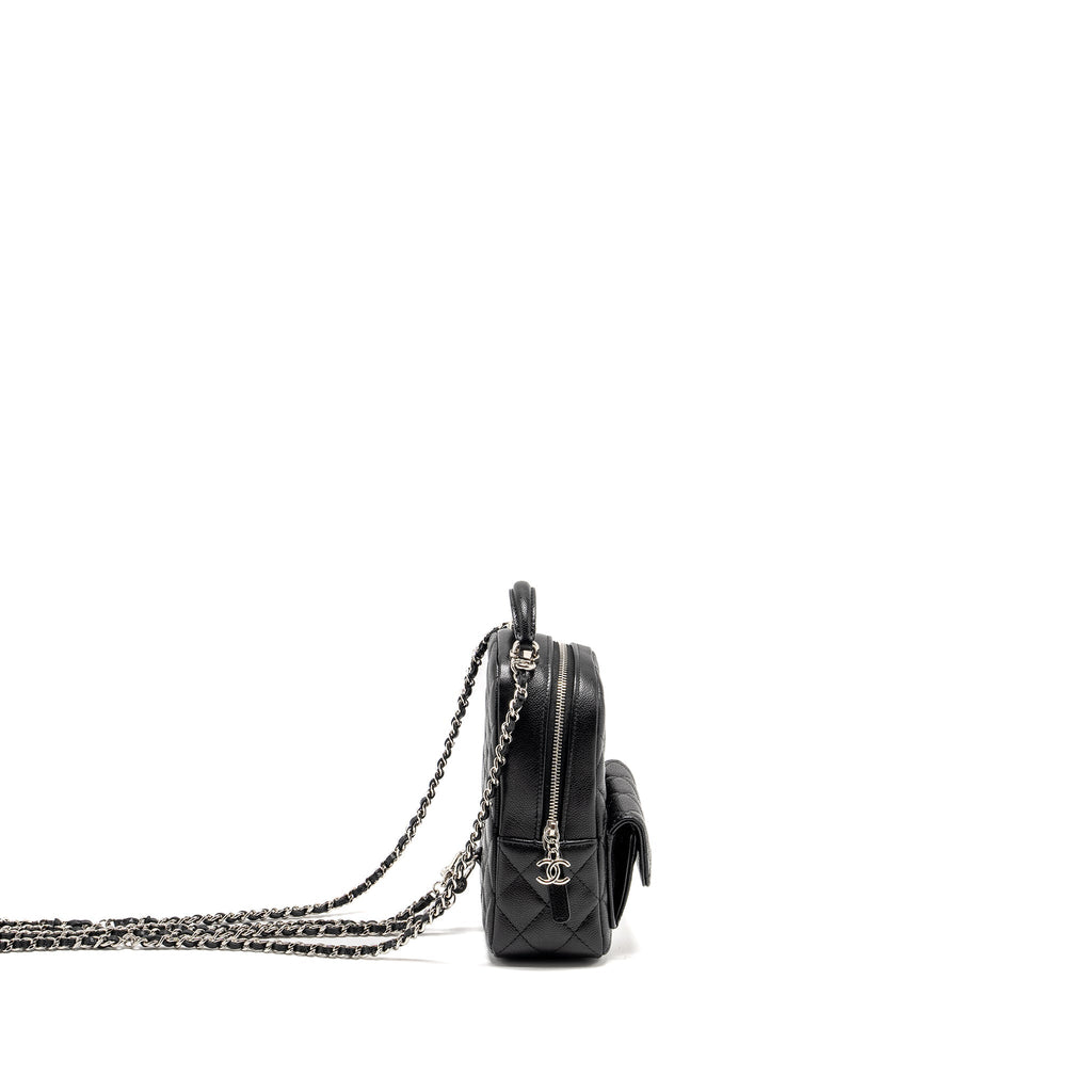 CHANEL 24P MINI BACKPACK/CROSSBODY BAG CAVIAR BLACK SHW (MICROCHIP)